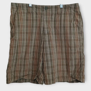 Eddie Bauer Shorts Mens 34 Brown Plaid Gorpcore Outdoor Cargo Utility Grunge